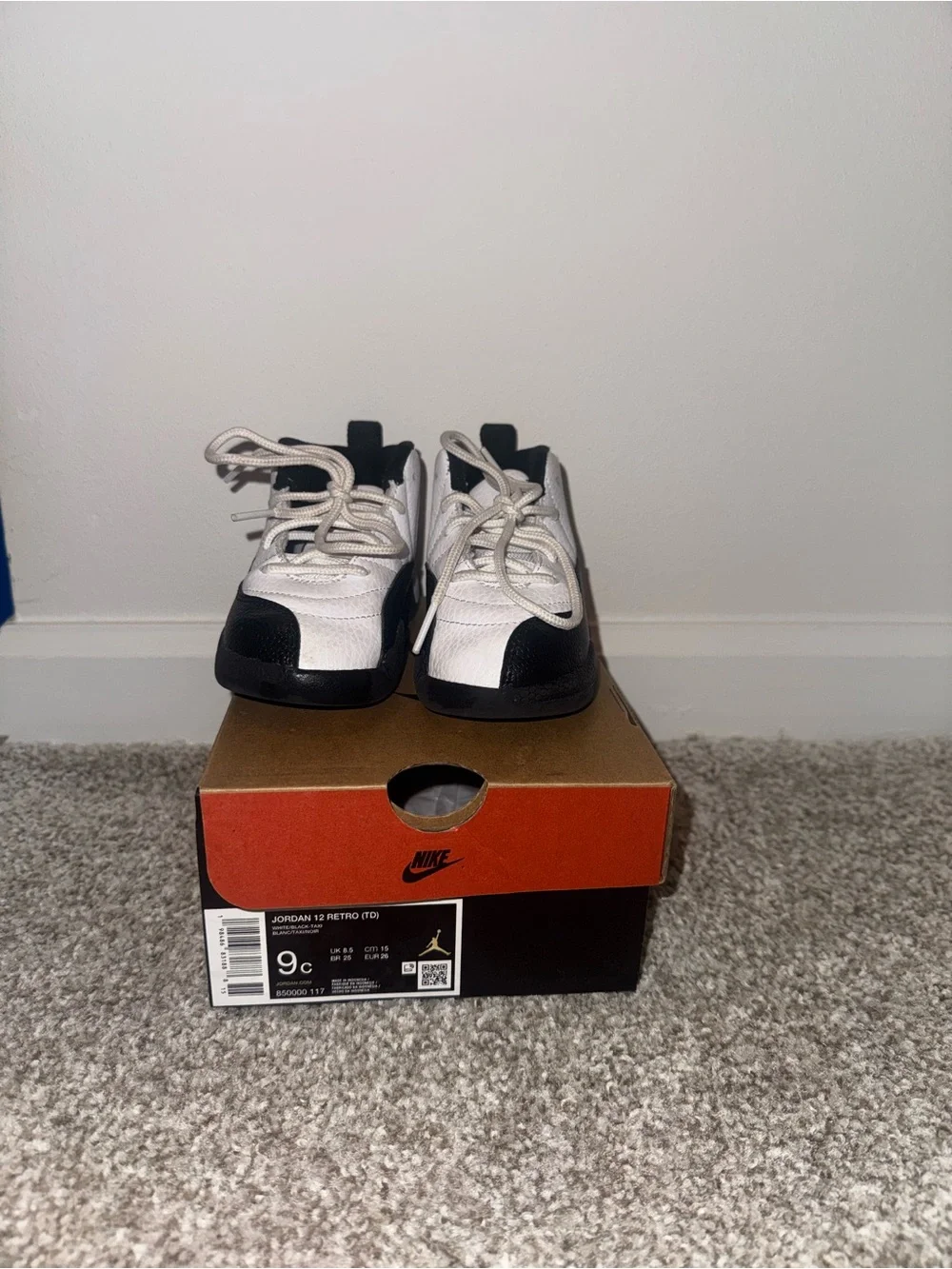 Jordan Kids White and Black Sneakers